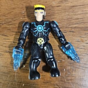 Marvel Mega Bloks Havok Minifigure X-Men Black Suit Blue Plasma Blasts 2" Rare